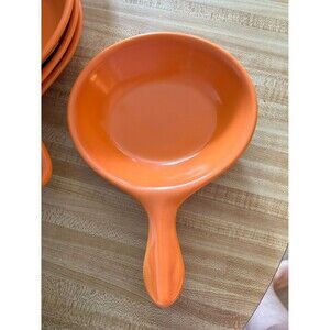 Single Orange Syracuse China Oval Baking Dish with Handle